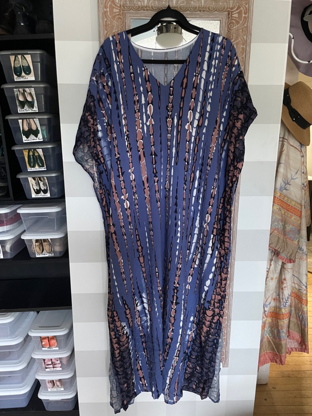 Blue Patterned Women’s Maxi Dress